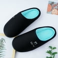 thumbnail image 5 of Memory Foam Waffle Slippers for Women and Men Soft Warm House Shoes Indoor/Outdoor Anti-skid Sole, BlackBlue 42/43, 5 of 7