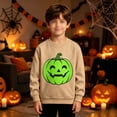 thumbnail image 2 of SJLDQY Halloween Glow In The Dark Sweatshirts for Boys Hallowmas Pumpkin Graphic Sweatshirt Fall Winter Lined Long Sleeve Crew Neck Pullover Tops, 2 of 4