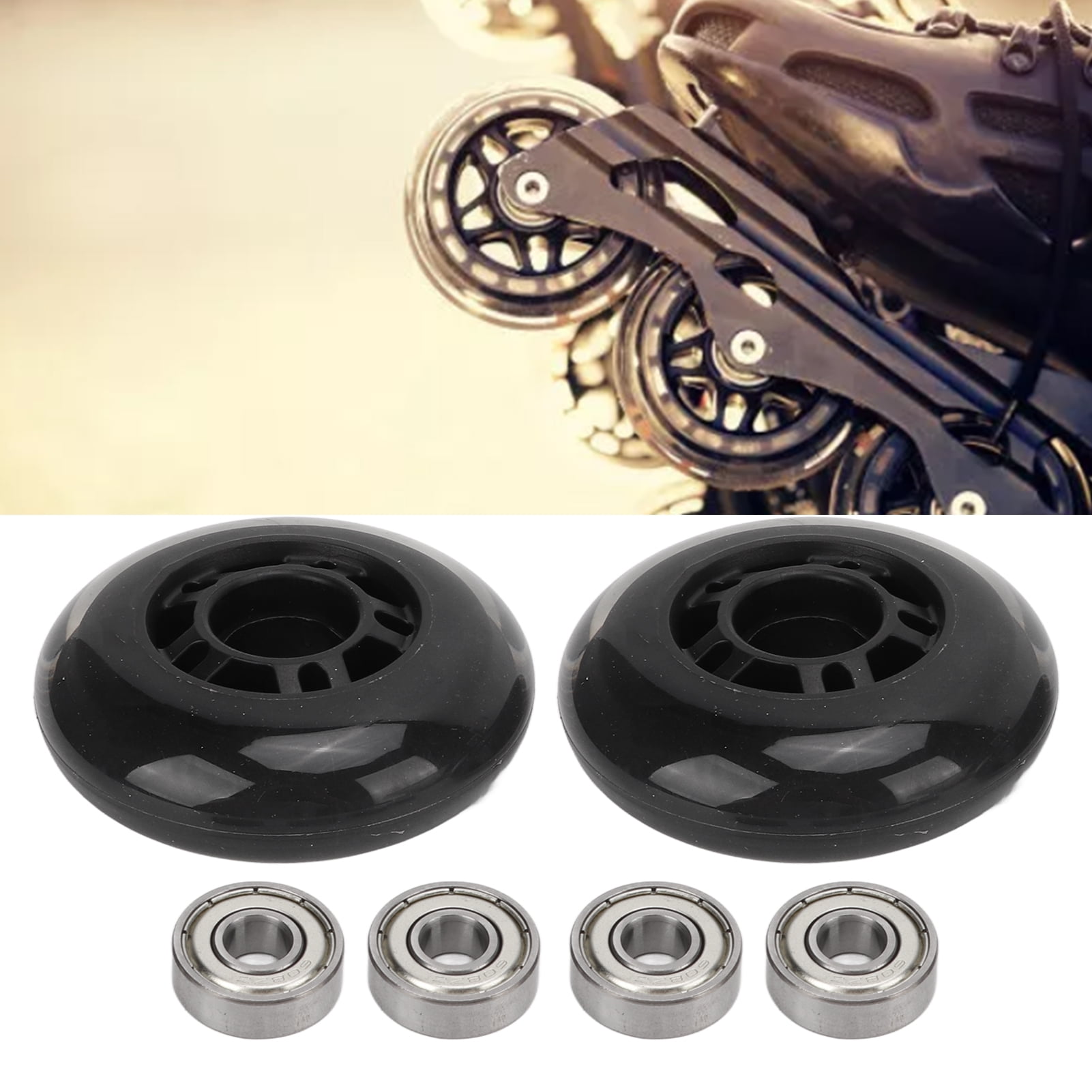 Lot De 2 Roues De Rechange Pour Patins à Roulettes – 85A, 90/100/110 Mm – Avec Roulements ABEC-9 – Pour Intérieur Et Extérieur