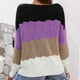 thumbnail image 3 of Gibobby Suéter para mujer, Suéter de Manga Larga algodón con Cuello Redondo Suéter para Mujer(Morado,G), 3 of 5