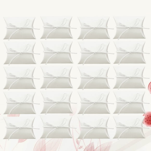 UPGRATOR 100Pcs White Kraft Paper Party Favor Candy Bag with Rope Creative Design for Birthday and Christmas