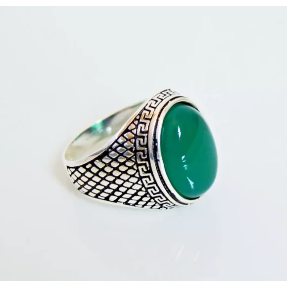 Mens Handmade Ring, Turkish Handmade agate Ring, Men Ring, 925 silver