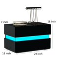 thumbnail image 2 of Hommpa LED Nightstand with 2 Drawers High Gloss Night Stand for Bedroom Black, 2 of 8