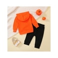 thumbnail image 3 of Newborn Toddler Baby Girl Boy Halloween Outfit Long Sleeve Hooded Pumpkin Sweatshirt Hoodie Pants Clothes Set, 3 of 9