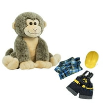 Cheeky the Monkey 16 Inch Stuffed Animal with Construction Worker Hardhat – Eco-Friendly Plush Toy for Kids 3