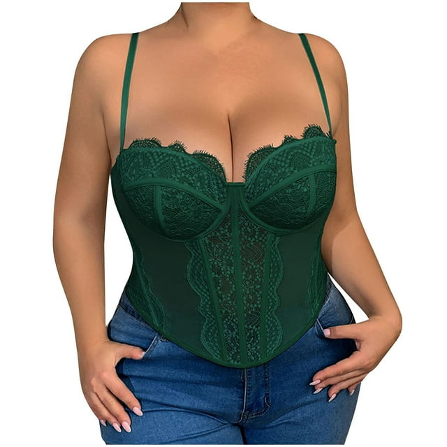 Blouses pour Femmes Grande Taille Corset Dentelle Col en V Camisole Blouse pour Femmes