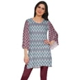thumbnail image 1 of Moomaya Robes Tuniques Courtes Femmes Manches Kimono Kurti Imprimé Mini Tenue d'Été, 1 of 5