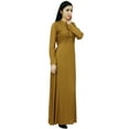 thumbnail image 4 of Bimba Women's Mandarin Collar Plain Jilbab Dress With Pockets Full Sleeve Maxi, 4 of 7