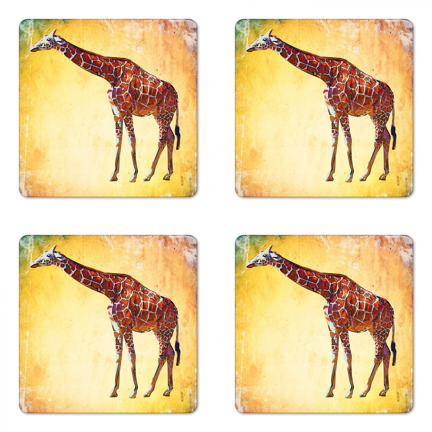 Giraffe Heads Set of 4 Coasters 