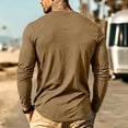 thumbnail image 5 of Basic Crew Neck Long Sleeve Top For Men Chest Pocket Plain Thin Fabric Loose Fit Spring Autumn Daily Office Layering Blouse, 5 of 8