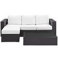 thumbnail image 4 of Modway Convene 3 Piece Outdoor Patio Sofa Set in Espresso White, 4 of 7