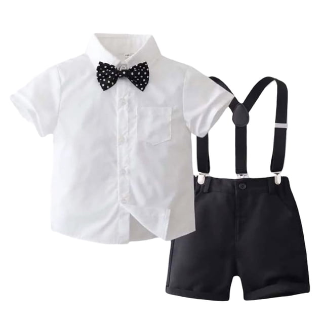 Costumes Formels pour Garçon, Chemise à Boutons, Bretelles, Costumes Formels pour Tout-Petit, Vêtements pour Garçons 4-5 Ans