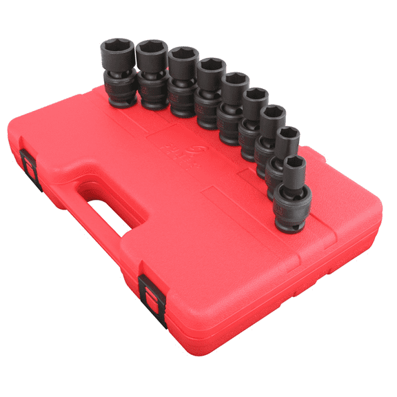 Sunex 2657 9pc 1/2" Dr Universal Standard Fractional SAE Impact Socket Set