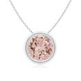 thumbnail image 1 of Angara Collier en Morganite Naturel - Pendentif Solitaire Rond avec Lunette de 1,65 ct en Morganite et Platine pour Femmes, 1 of 8