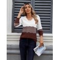 thumbnail image 5 of Zeagoo Womens Sweaters Fall Casual Long Sleeve V Neck Shirts Lightweight Crochet Ribbed Knit Pullover Tops, 5 of 6