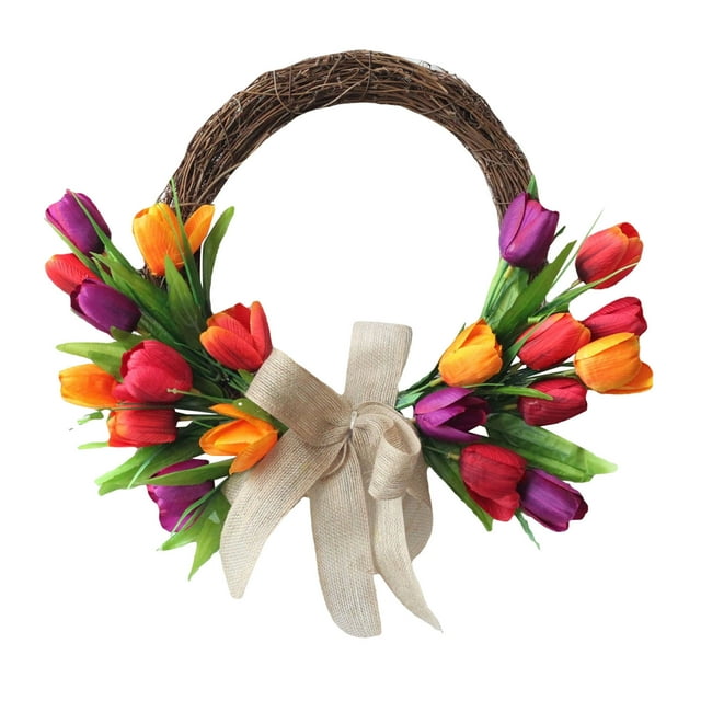 Artificial Flower Wreath Durable Fine Workmanship Natural Decoration Effect Good