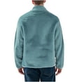 thumbnail image 6 of USNSM (L-5XL) Men's Plus Size Fuzzy Sherpa Jacket Cardigan Fleece Long Sleeve Full Zip Open Front Thermal Coat Fall Winter Outwear Blue XXL, 6 of 7
