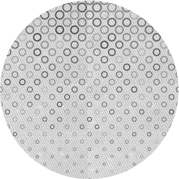 Ahgly Company Indoor Round Patterned Platinum Gray Area Rugs, 3' Round