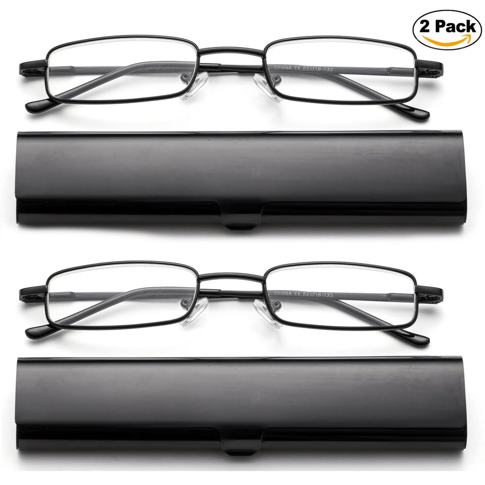 Newbee FashionPortable Compact Reading Glasses in Aluminum Case Metal
