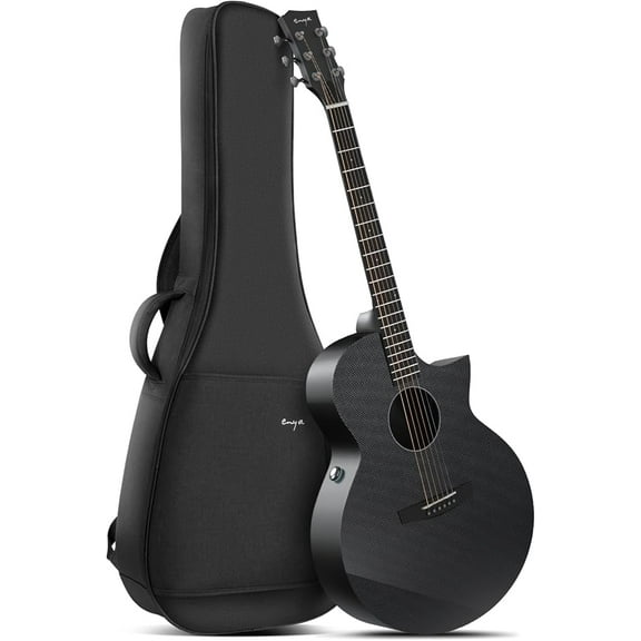 Enya Acoustic Electric Guitar Carbon Fiber X3 Pro Travel Guitar AcousticPlus 41” Full-Sized Guitar Bundle with Gig Bag, Instrument Cable & USB Type-C Charging Cable