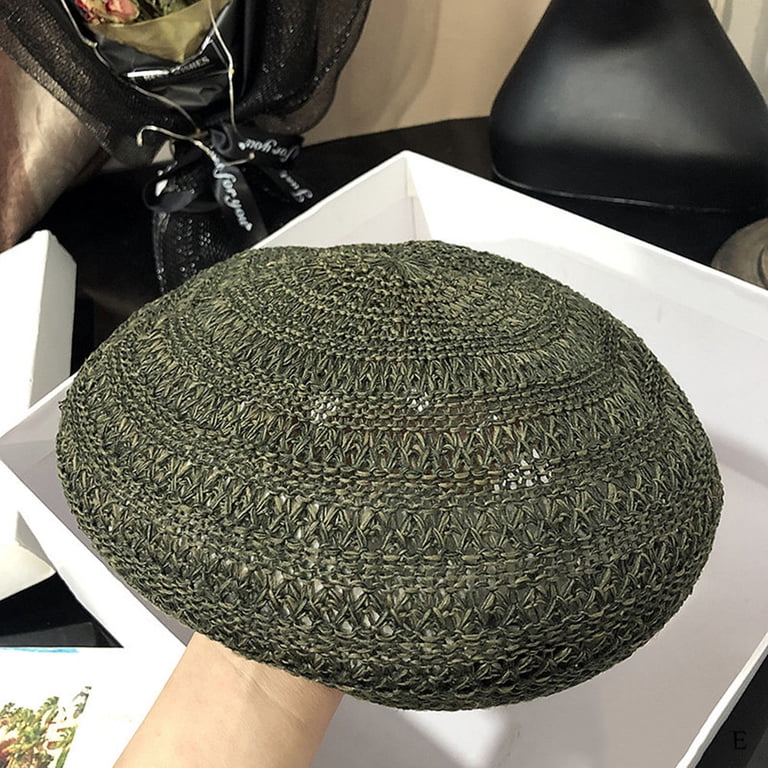 WHAMVOX Beret Hat Beret Hat Berets Women Bohemia Straw Woven  display picture 3