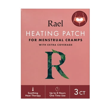 Rael Heating Patch, for Menstrual Cramps, with Extra Coverage, 3 Count