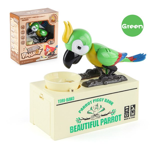 Parrot Coin Machine Holiday Pick! Feltree Bank Machine Beautiful Parrot Cartoon Electric ...