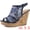 Deep Blue, variant on Women's Open Toe Platform Heel Lace Wedges Sandals Deep Blue 5.5
