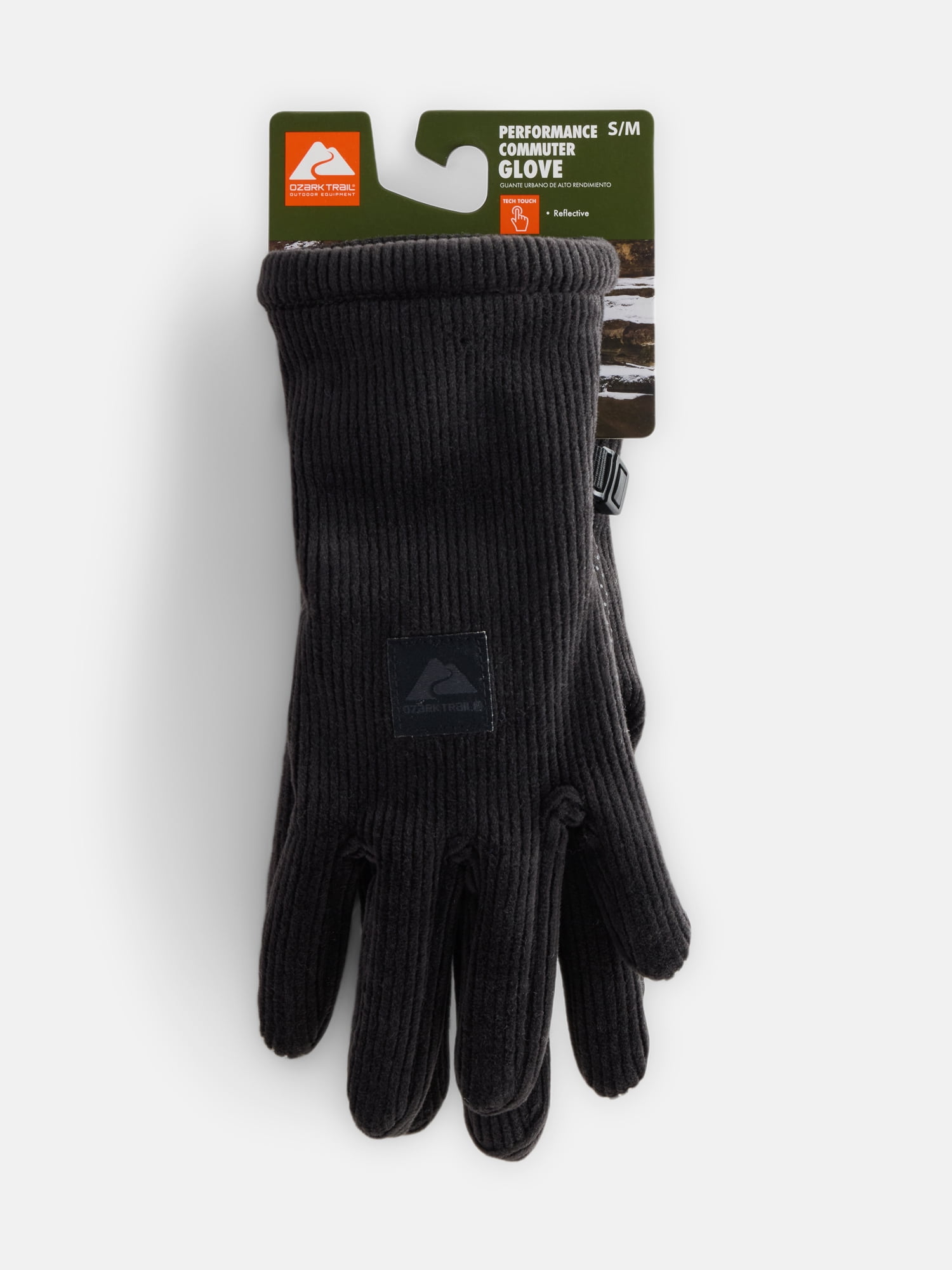 Ozark Trail Women's Corduroy Commuter Ski Gloves, Black Soot, S/M