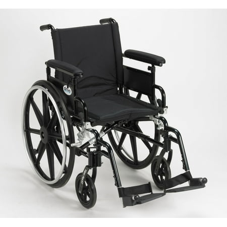 Drive Medical Viper Plus GT Wheelchair with Flip Back Removable Adjustable Full Arms, Swing away Footrests, 16" Seat