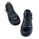 thumbnail image 3 of Sandalia con punta abierta para mujer, correa en el tobillo con una banda, suela de goma gruesa, elegante sandalia de verano de PU, negro 37, 3 of 8