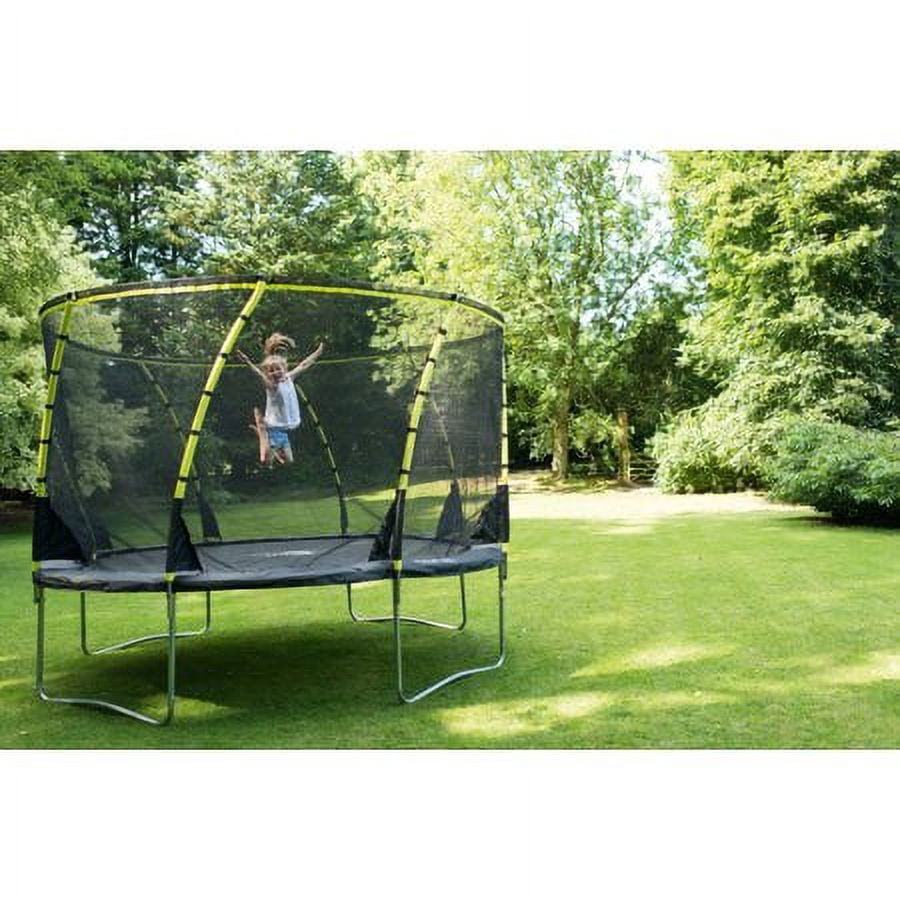 Plum Play Whirlwind 12-Foot Trampoline, with Safety Enclosure, Black/Green