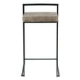 thumbnail image 6 of Fuji Contemporary Stackable Counter Stool In Black With Brown Cowboy Fabric Cushion - Set Of 2, 6 of 7