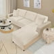 thumbnail image 2 of Funda de mueble NAISI de terciopelo para sofá seccional en forma de L, 6 unidades, color beige, 2 of 6