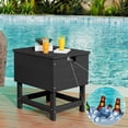 thumbnail image 3 of JUSTLET Outdoor Cooler Table and Chair Sets, Outdoor Side Table with 2 Gallon Ice Bucket, Detachable Top Lid, Patio Bar Table and Adirondack Chair for Poolside, Party, Camping, Picnic, Black, 3 of 9