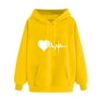 thumbnail image 3 of Jinhomg Cute Fall Sweatshirt for Women Trendy Dandelion Printed Hoodies Lightweight Comfy Long Sleeve Hooded Pullover Daily Wear Yellow S, 3 of 4