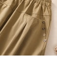 thumbnail image 5 of Diufon Cotton Linen Womens Skirts Solid Color Button Skirts Elastic Waist Skirts with Pockets, 5 of 7