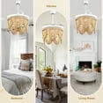 thumbnail image 6 of Bella Depot 42" White Bohemian Retractable Ceiling Fan with Light and Remote Control, 6-speed Reversible Chandelier, 6 of 15