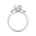 thumbnail image 3 of Orlando - Moissanite Cushion Cut Lab Diamond Engagement Ring With Tapered Baguette Sidestones, 3 of 5