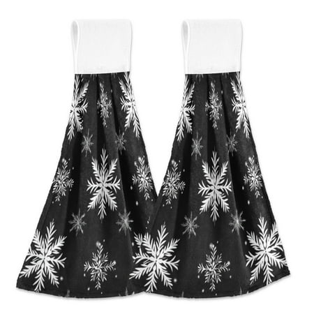 

2 Bathroom Towels Kitchen Towels 18.2x14In Velcro Hand Wipes Dish Cloths & Dish Towels Washroom Towels Face Towel Hand Wipes Christmas Style Snowflakes3