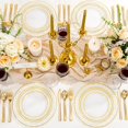 thumbnail image 5 of 350PCS Clear Plastic Plates with Gold Trim for 50 Guests, 5 of 8