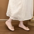 thumbnail image 6 of Gpaecead Women's Bow Flats Solid Color Patent Leather Slip On Soft Sole Comfort Versatile Casual Work Shoes, Pink, 6 of 8