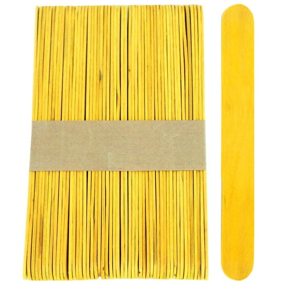 CraftySticks- 600 Pack, 6 Inch Yellow Color, Jumbo Wood Popsicle Sticks for Crafts, Home, School Art, Building, Learning, Wood Tongue Depressor Size