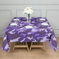 thumbnail image 3 of Purple Lilac Camo Classic Shapes Pattern Square Tablecloth,Waterproof Square Table Cover,Wipeable Spillproof Washable Table Cover for Home Kitchen Party Decor 52"x52"(132x132cm), 3 of 6