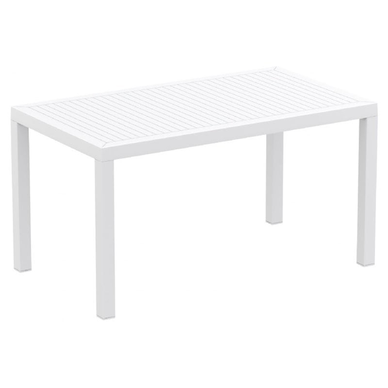 Commercial Grade Atlin Designs 55 Resin Patio Dining Table in White 