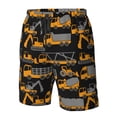 thumbnail image 2 of Yiaed Yellow Excavator Print Men's Swim Trunks with Lining Quick Dry Sports Shorts Beach Shorts Boardshorts-X-Large, 2 of 5