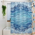 thumbnail image 3 of Summer Ocean Coral Shower Curtain, 36" x 72", Nautical Coastal Watercolor Blue Teal Sea Waves Waterproof Bathroom Curtain Washable Shower Curtain Set with 12 Hooks, 3 of 8