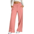 thumbnail image 4 of Resicozy Oversized Wide Leg Sweatpants Women Baggy Lightweight High Waisted Athletic Pants with Pockets Y2k Causal Palazzo Pant Pink 2XL, 4 of 6