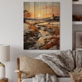 thumbnail image 2 of Designart "Pastoral Golden Hour Sunrise Scenery I" Landscape & Nature Print on Natural Pine Wood, 2 of 5