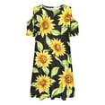 thumbnail image 5 of LOVZFMLL Robe Sans Manches Extensible Ligne A Robe de Récital Scolaire Patineuse Manches Courtes Col Rond, 5 of 5